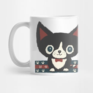 Black kitten and tie Mug